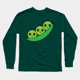 Cute Cartoon Three Peas in a Pod Long Sleeve T-Shirt